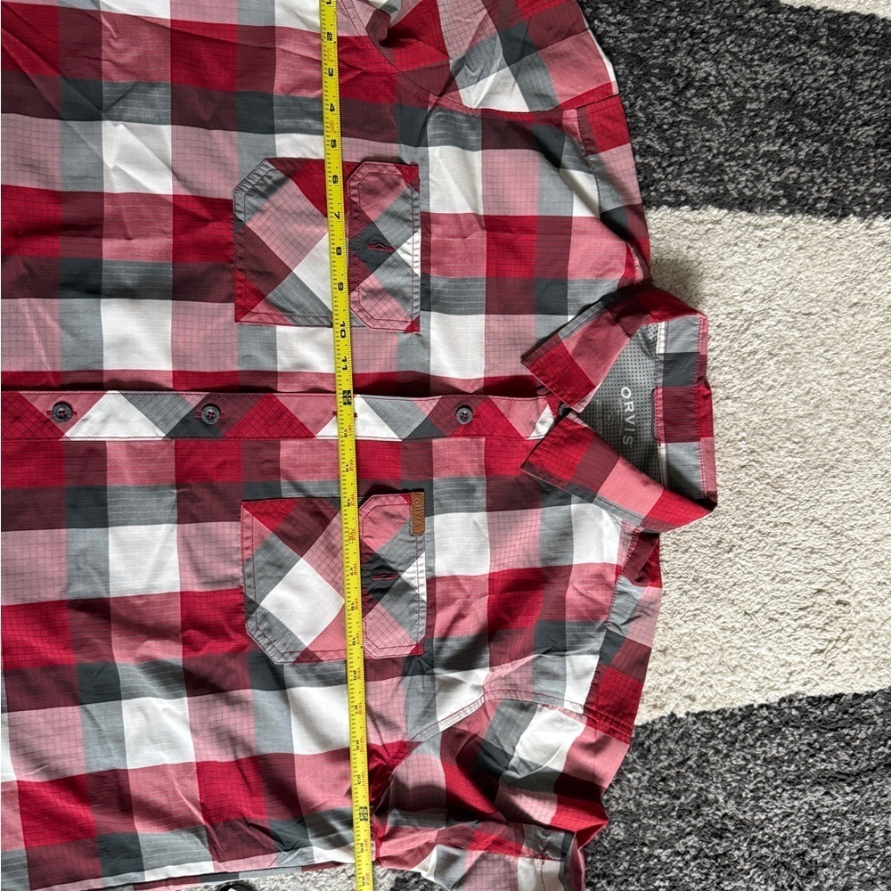 Orvis Gray and Red Plaid Button-Up Shirt - Picture 5 of 6